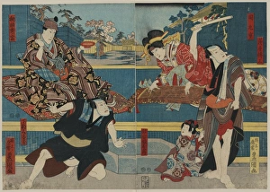 Actors in the roles of Ibaragi-ya Denzo, Ibaragi-ya Kokonoe Actors in the roles of Ibaragi-ya Denzo, Ibaragi-ya Kokonoe