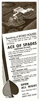 Advert for Ace of Spades road house 1933 Advert for Ace of Spades road house 1933