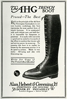 Advert for Alan Hebert & Greening trench boots 1916 Advert for Alan Hebert & Greening trench boots 1916