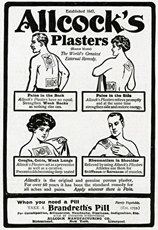 Advert for Allcocks Porous Plasters for aches and pains WWI Advert for Allcocks Porous Plasters for aches and pains WWI