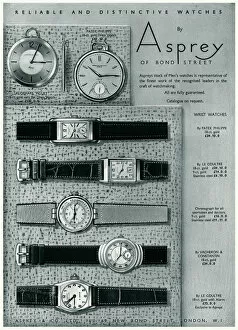 Advert for Asprey mens leather wrist watches 1938