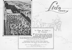 Advert for the attractions of the Lido, Venice Advert for the attractions of the Lido, Venice