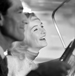 <b class=qtipBold><figcaption>Advertisement for beauty products</figcaption></b><br>Advertisement for beauty products -- male and female models (D Orme and M Colbrook) posing in a car. 1959<br><em>© The Colin Sherborne Collection/Mary Evans Picture Library</em> Advertisement for beauty products