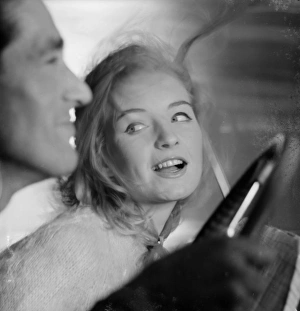 <b class=qtipBold><figcaption>Advertisement for beauty products</figcaption></b><br>Advertisement for beauty products -- male and female models (D Orme and M Colbrook) posing in a car. 1959<br><em>© The Colin Sherborne Collection/Mary Evans Picture Library</em> Advertisement for beauty products