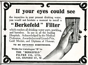 Advert for Berkefeld Filter, clean water 1912 Advert for Berkefeld Filter, clean water 1912