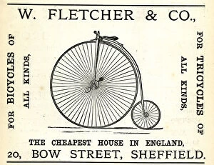 Fletcher Gallery: Advert Bicycle W. Fletcher Penny Fathing