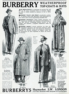 Advert for Burberry weatherproof top-coats and suits 1913 Advert for Burberry weatherproof top-coats and suits 1913