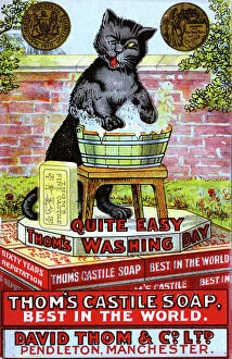 Images Dated 13th August 2018: Advertising card for Thoms Castile Soap of Manchester