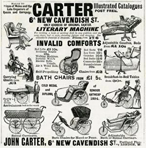 Spinal Gallery: Advert for Carter wounded or invalid chairs 1896