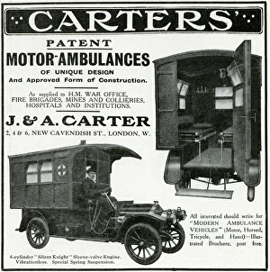 Advert for Carters motor-ambulances 1912 Advert for Carters motor-ambulances 1912