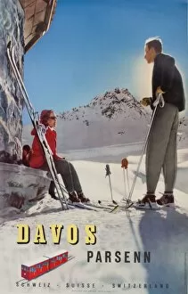 Skiing Gallery: Advertisement for Davos, Switzerland