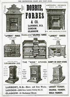 Advert for Dobble, Forbes & Co stoves and ranges 1889 Advert for Dobble, Forbes & Co stoves and ranges 1889