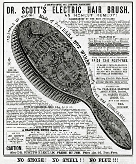 Advert for Dr. Scotts electric hair brush 1881 Advert for Dr. Scotts electric hair brush 1881