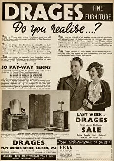 Terms Gallery: Advert for Drages bedroom furniture 1937