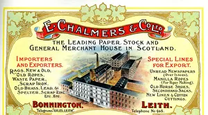 Advert, E Chalmers & Co Ltd, Bonnington and Leith Advert, E Chalmers & Co Ltd, Bonnington and Leith