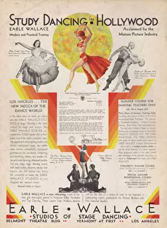 Angeles Gallery: Advert for the Earle Wallace dancing school in Los Angeles