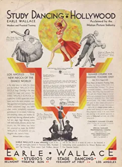 Advert for the Earle Wallace dancing school in Los Angeles Advert for the Earle Wallace dancing school in Los Angeles