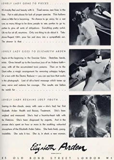 Advertisement for Elizabeth Arden claiming to turn an appearance gone to pieces into Advertisement for Elizabeth Arden claiming to turn an appearance gone to pieces into