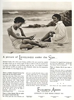 Advert for Elizabeth Arden sun cream 1934 Advert for Elizabeth Arden sun cream 1934