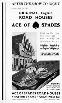 Pursuit Gallery: Advertisement for the famous Ace of Spades road house, the progenitor of a number of road