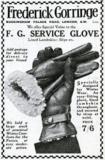 Advert for Frederick Gorringe service gloves 1915 Advert for Frederick Gorringe service gloves 1915