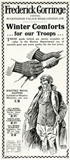 Advert for Frederick Gorringe winter comforts 1915 Advert for Frederick Gorringe winter comforts 1915