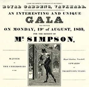 Advert, Gala for Benefit of Mr Simpson Advert, Gala for Benefit of Mr Simpson