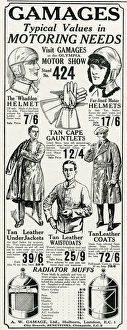 Advert for Gamages motoring needs 1926 Advert for Gamages motoring needs 1926