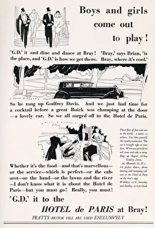 Advertisement for Godfrey Davis car hire, Hotel de Paris Advertisement for Godfrey Davis car hire, Hotel de Paris