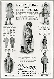 Advert for Goochs toddlers clothing 1915 Advert for Goochs toddlers clothing 1915