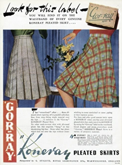 Advert for Gor-ray Koneray pleated skirts 1942 Advert for Gor-ray Koneray pleated skirts 1942