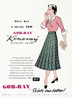 Vintage 1950 Advert for Gor-ray Koneray Pleated Skirts Art