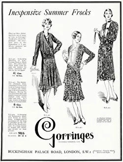 Advert for Gorringes inexpensive summer frocks 1929 Advert for Gorringes inexpensive summer frocks 1929