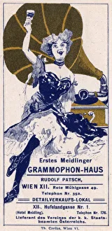 Advertising for a Gramophone Shop in Vienna, Austria Advertising for a Gramophone Shop in Vienna, Austria