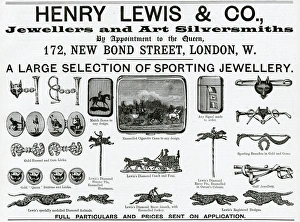 Advert for Henry Lewis & Co novelty sporting jewellery 1893 Advert for Henry Lewis & Co novelty sporting jewellery 1893
