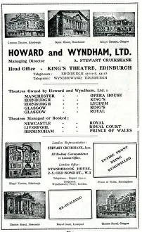Advert, Howard and Wyndham Ltd, Theatres Advert, Howard and Wyndham Ltd, Theatres