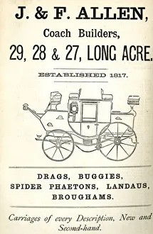 Advert, J & F Allen, Coach Builders, London Advert, J & F Allen, Coach Builders, London