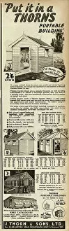 Shed Gallery: Advert for J. Thorn & Sons portable sheds and greenhouses