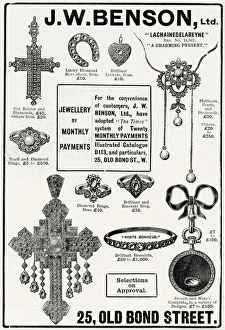 Advert for J. W Benson jewellery 1904 Advert for J. W Benson jewellery 1904