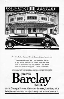 Advert for Jack Barclay & Rolls-Royce, 1930s