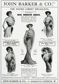 Advert for John Barker & Co, corsets 1909 Advert for John Barker & Co, corsets 1909