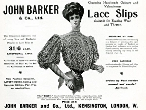 Advert for John Barker & Co, lace slips 1906 Advert for John Barker & Co, lace slips 1906