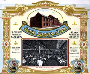 Advert, John Brown & Son, Glasgow, Scotland Advert, John Brown & Son, Glasgow, Scotland