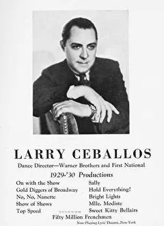 Musicals Gallery: Advert for Larry Ceballos, dance director at Warner