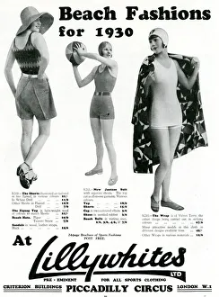 Advert for Lillywhites beach fashions 1930 Advert for Lillywhites beach fashions 1930