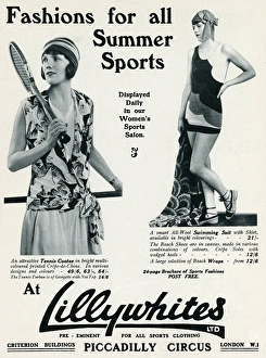 Advert for Lillywhites summer sports clothing 1930 Advert for Lillywhites summer sports clothing 1930