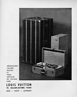 Advert for Louis Vuitton luggage, 1935, Paris Advert for Louis Vuitton luggage, 1935, Paris