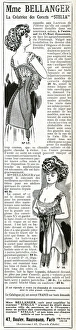 Advert for Madame Bellanger corsetmarker 1909 Advert for Madame Bellanger corsetmarker 1909