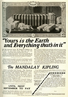 Advert for the Mandalay Edition of Rudyard Kiplings works Advert for the Mandalay Edition of Rudyard Kiplings works