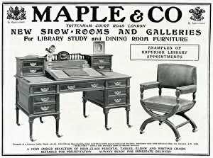 Advert for Maple & Co. library table & chair 1904